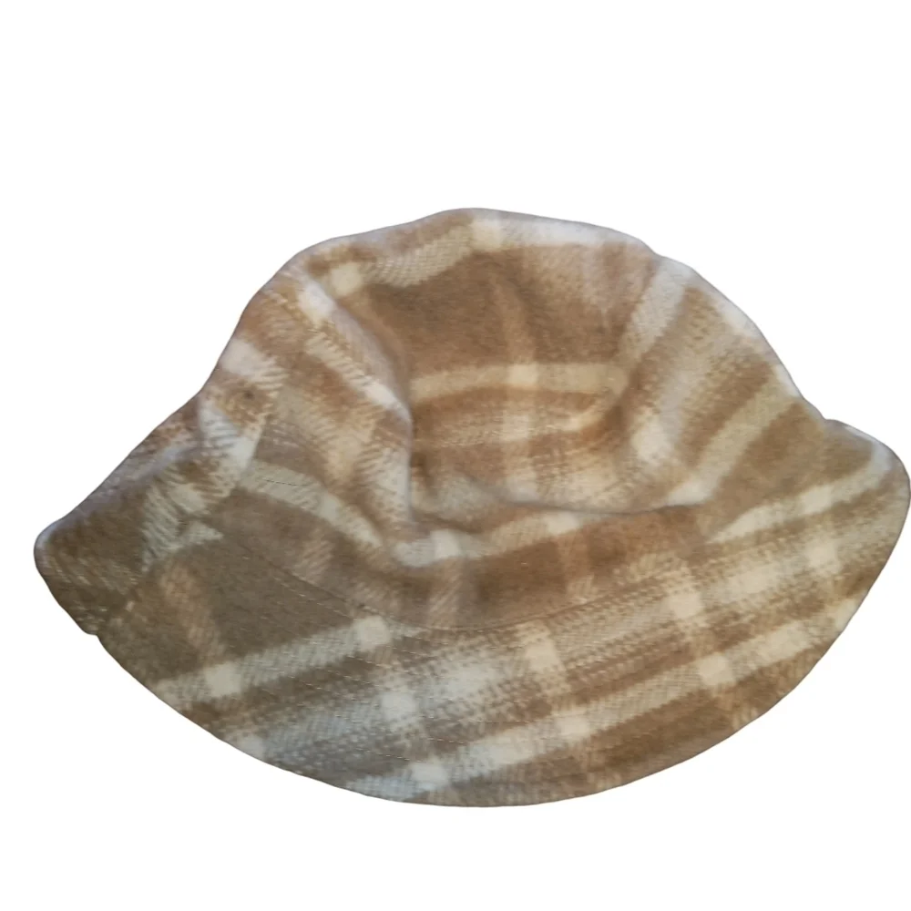 Jenni Reversible Corduroy & Plaid Bucket Hat NWT Brown/Tan OS - Picture 4 of 10